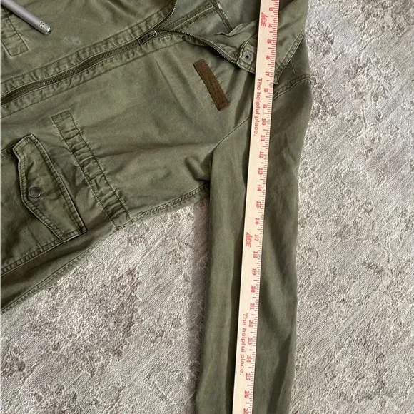 BP Army Utility Jacket Full Zip Long Sleeve Pockets  Cotton Olive Green Size M - Picture 8 of 10